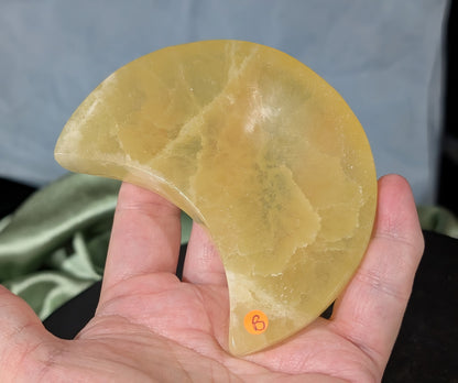 Lemon Calcite Moon Bowl