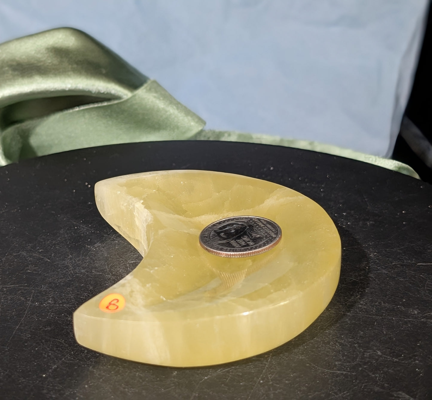 Lemon Calcite Moon Bowl