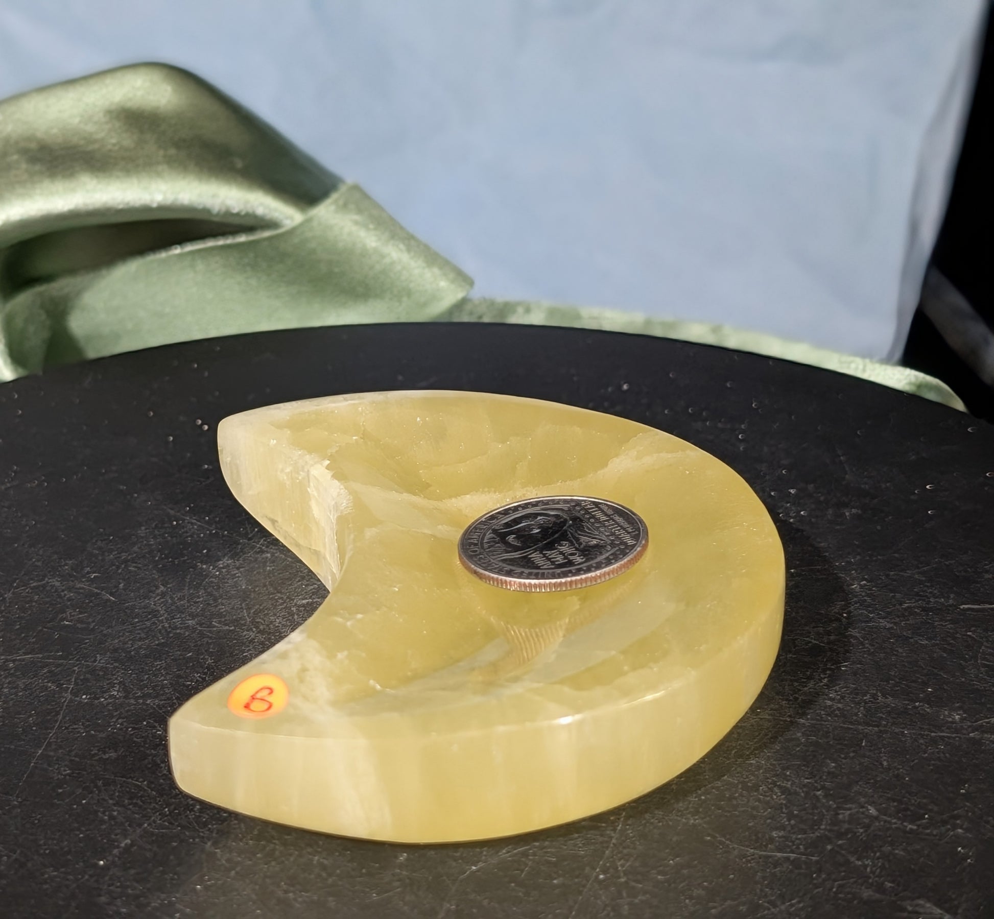 Lemon Calcite Moon Bowl