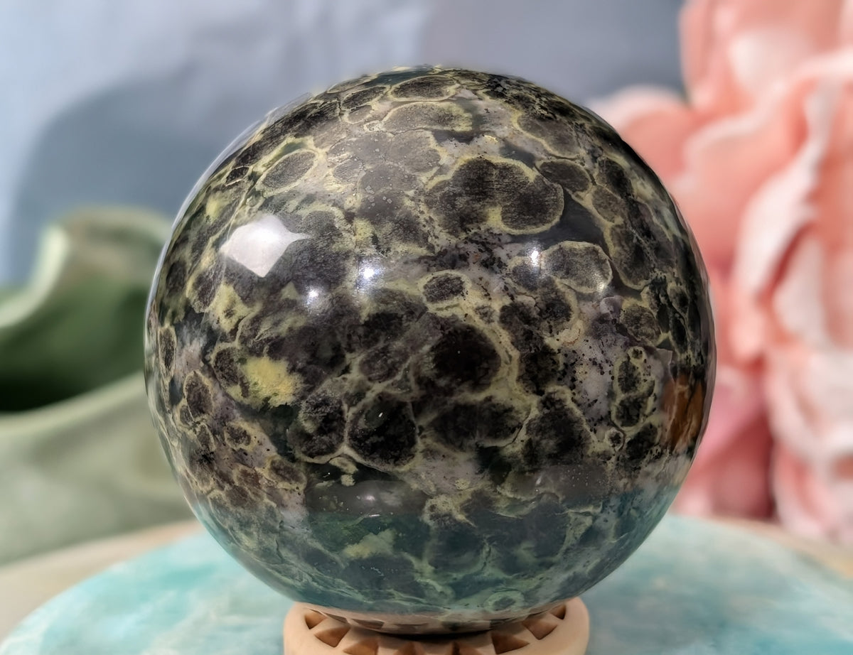 Leopard Spotted Serpentine Sphere