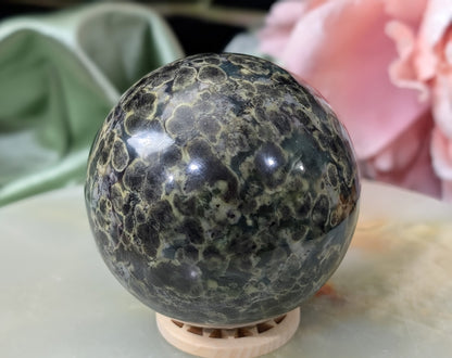 Leopard Spotted Serpentine Sphere