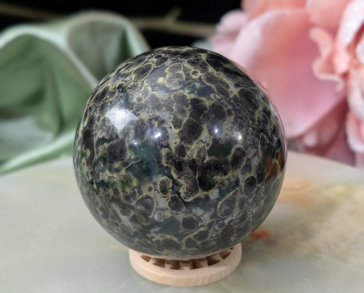 Leopard Spotted Serpentine Sphere