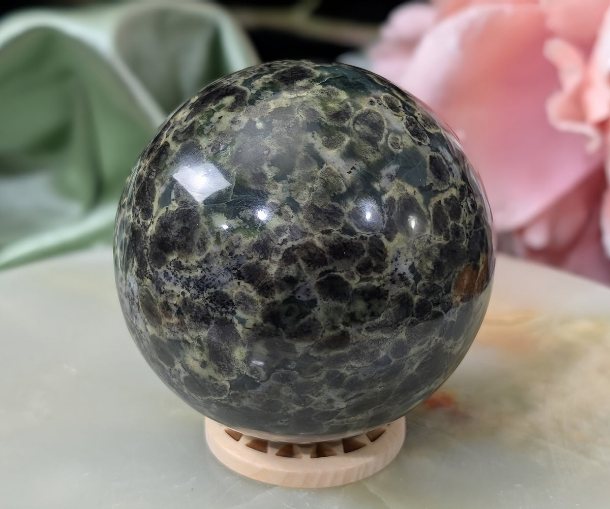 Leopard Spotted Serpentine Sphere