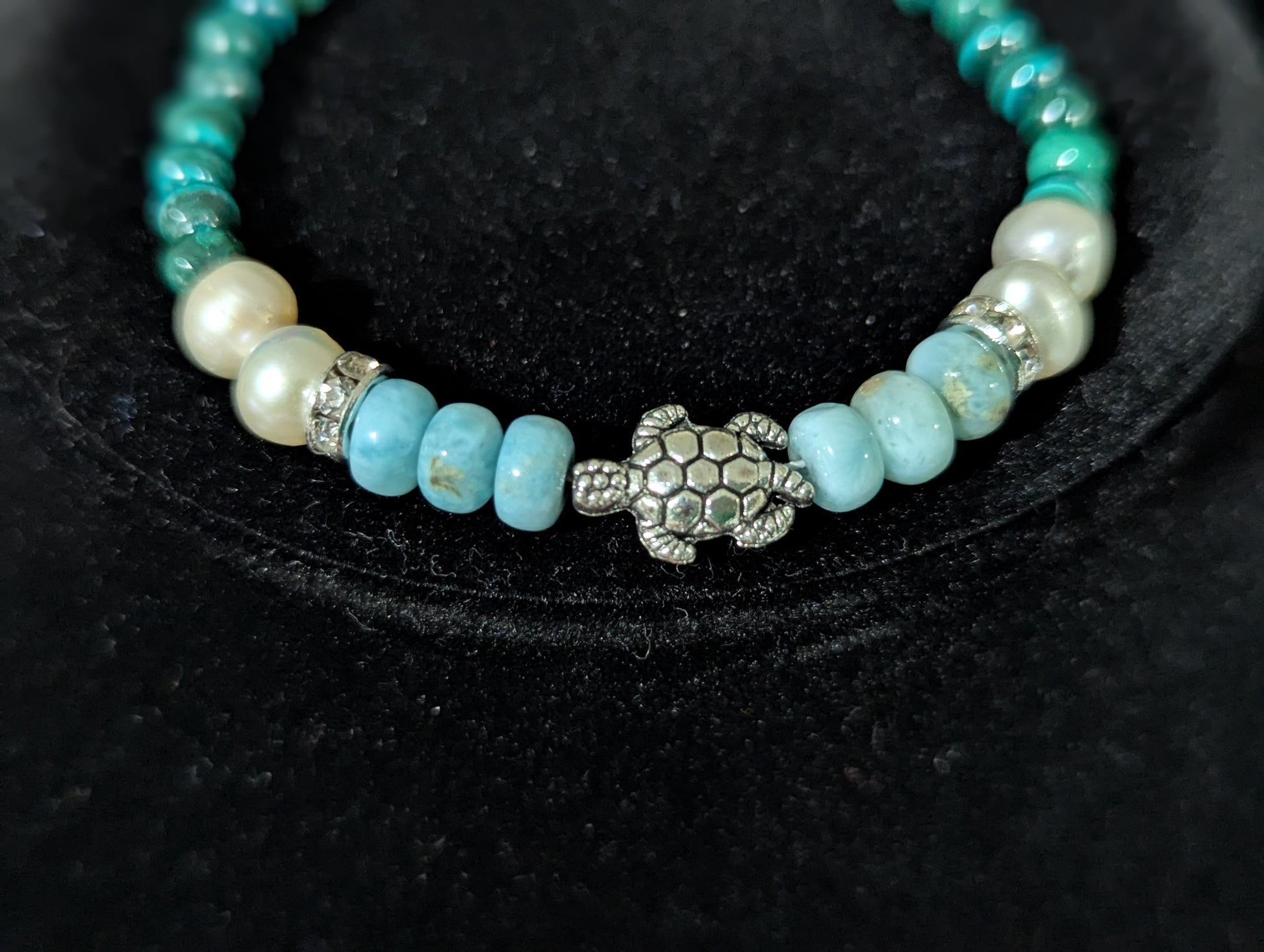 Malachite and Larimar Bracelet