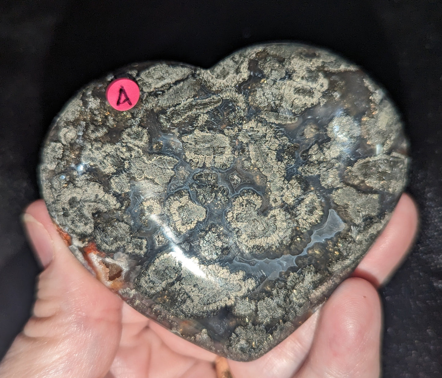 Marcasite Agate Heart