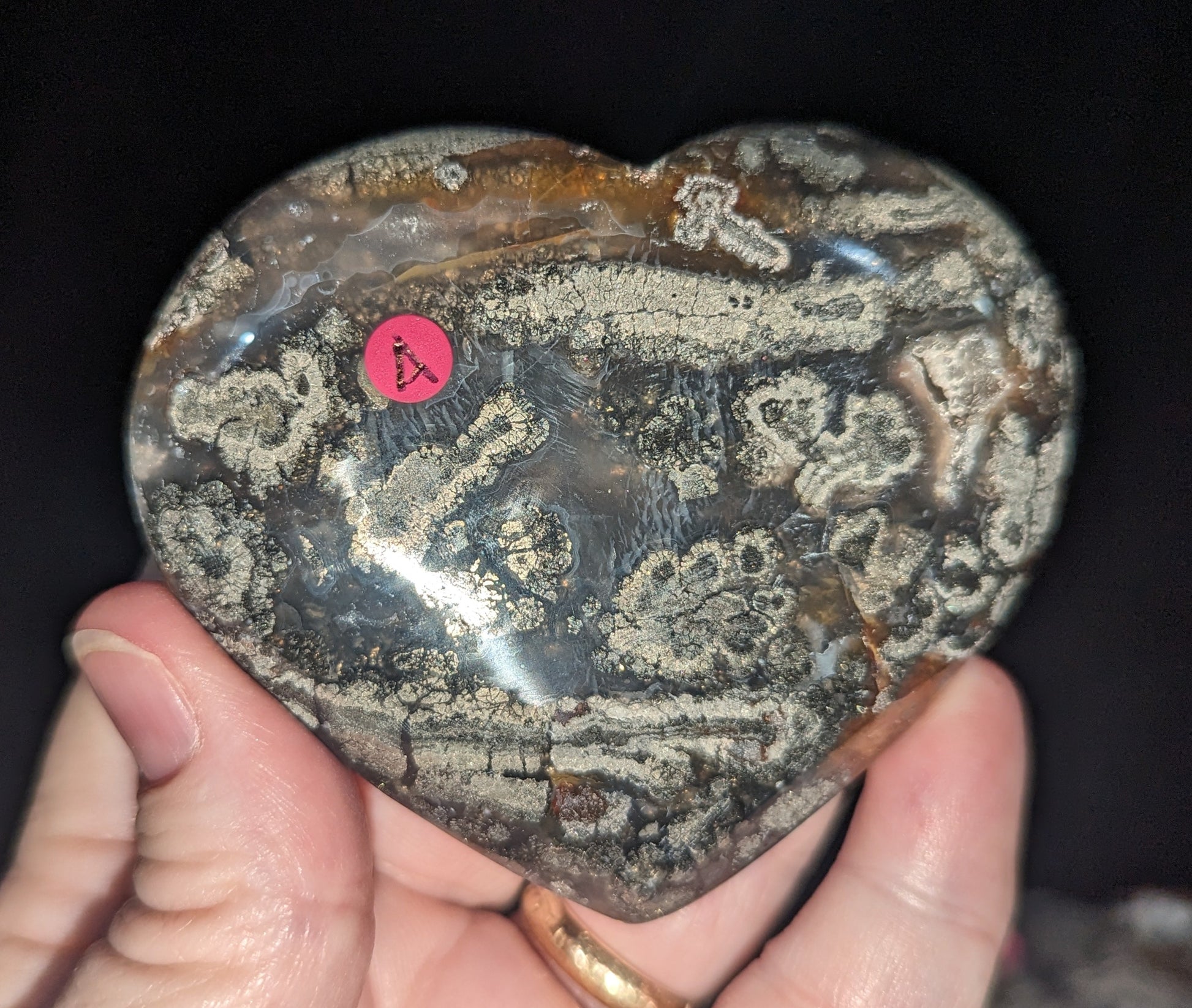 Marcasite Agate Heart