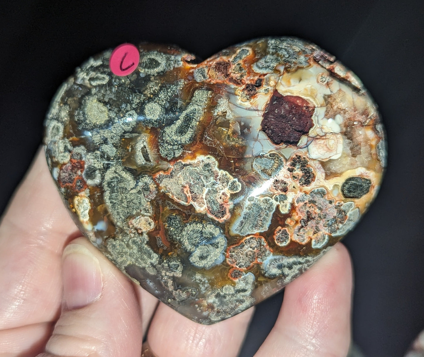 Marcasite Agate Heart