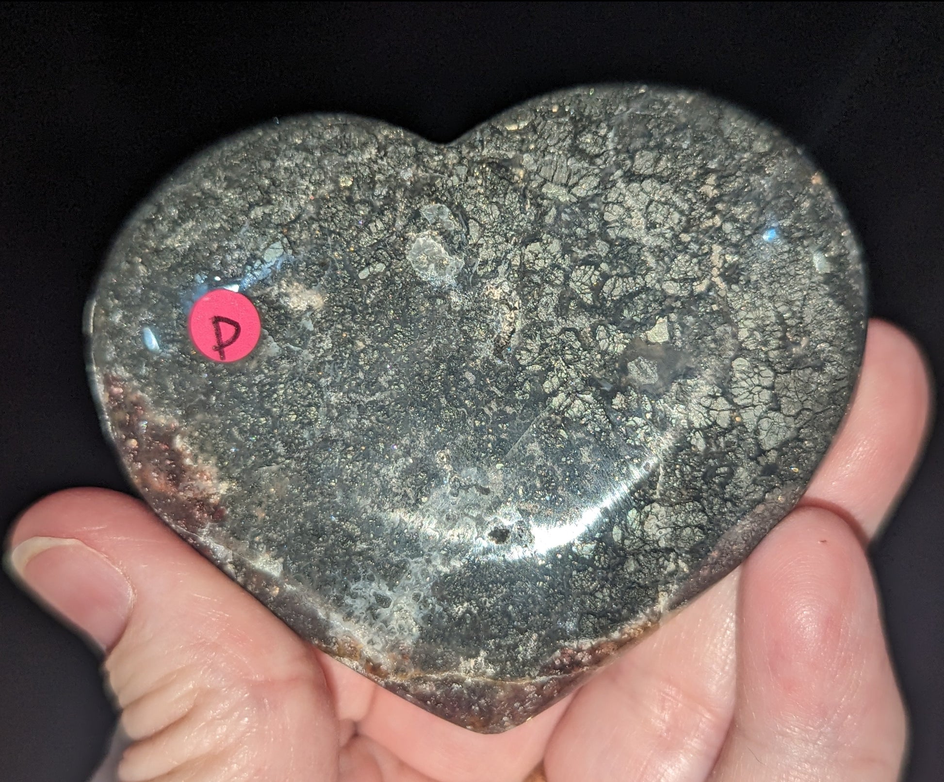 Marcasite Agate Heart