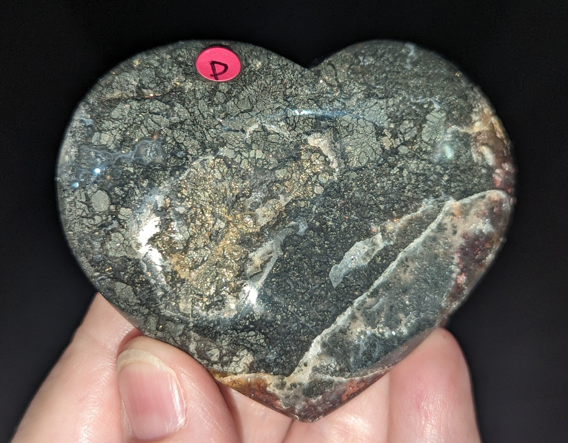 Marcasite Agate Heart