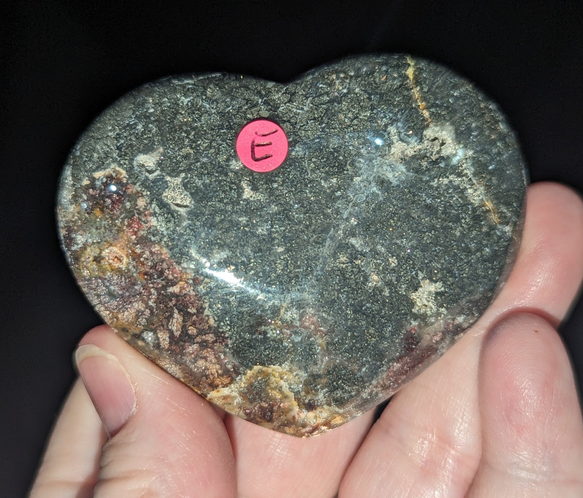 Marcasite Agate Heart