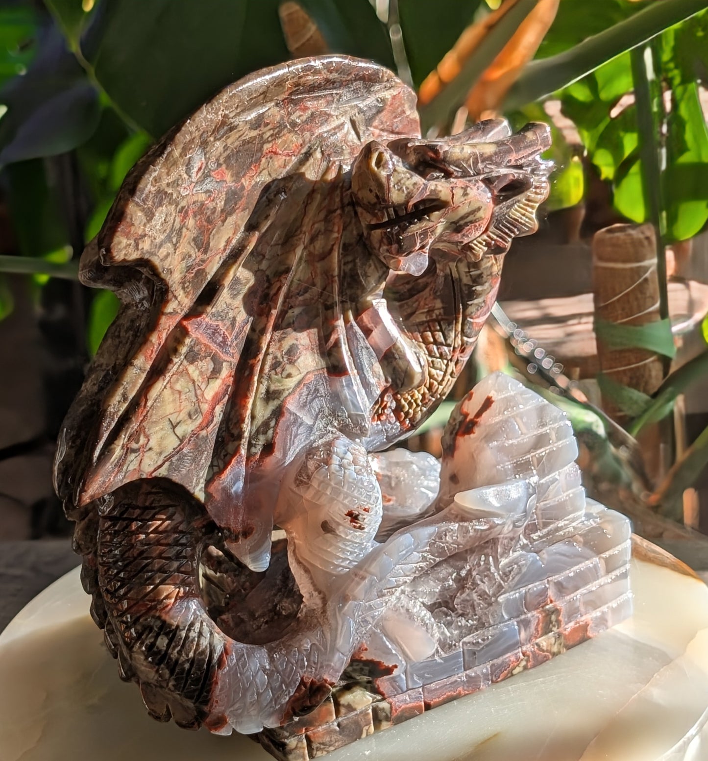 Money Agate Dragon Figurine