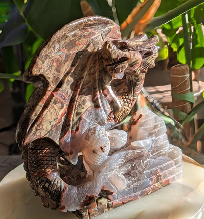 Money Agate Dragon Figurine