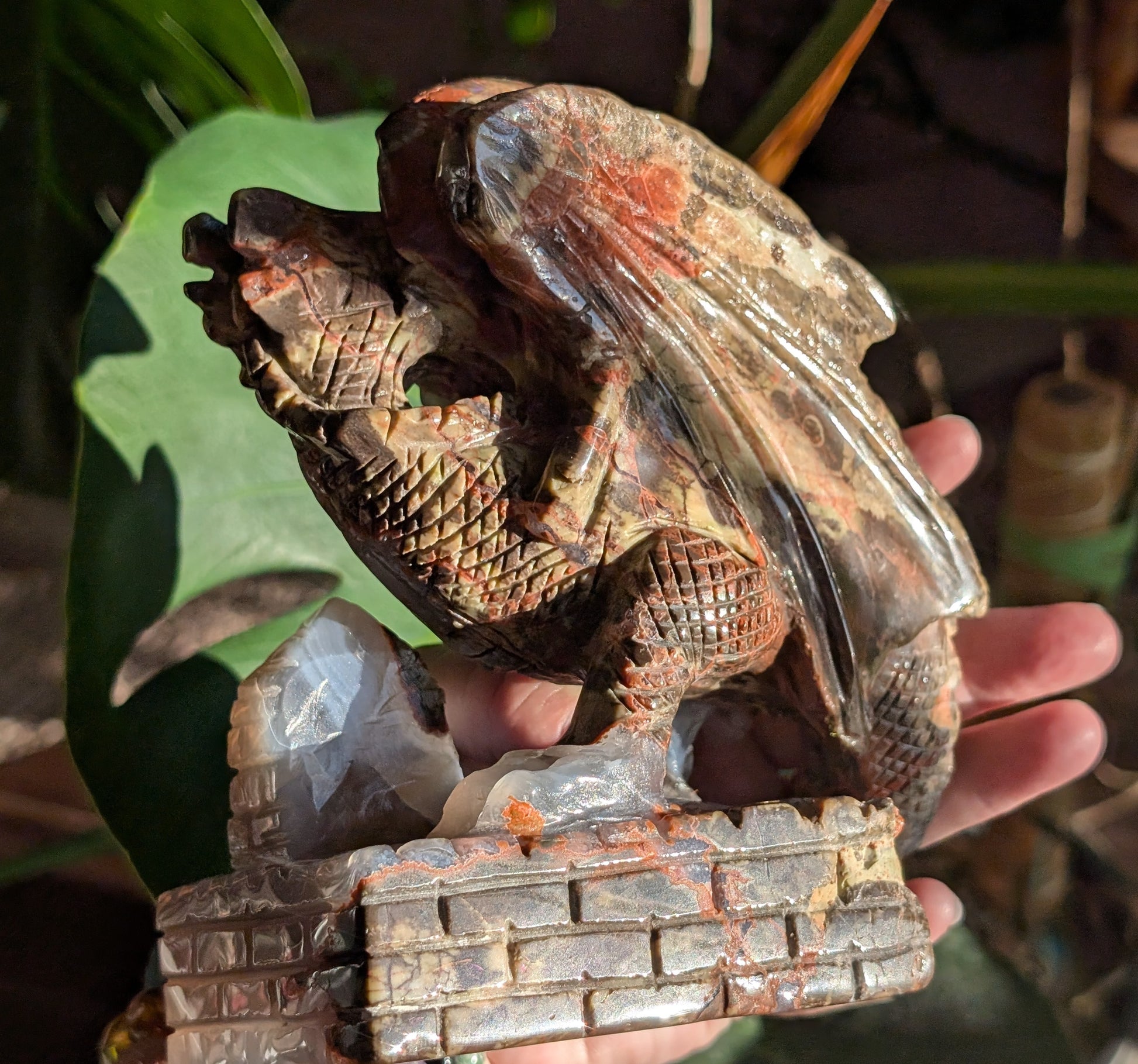 Money Agate Dragon Figurine