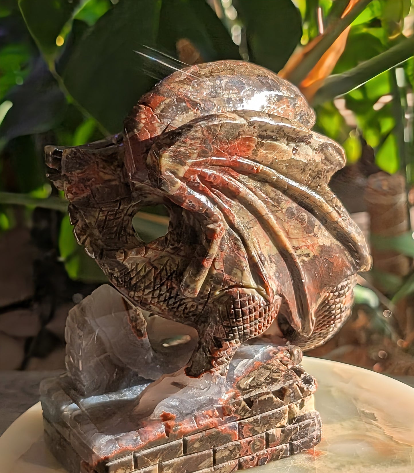 Money Agate Dragon Figurine