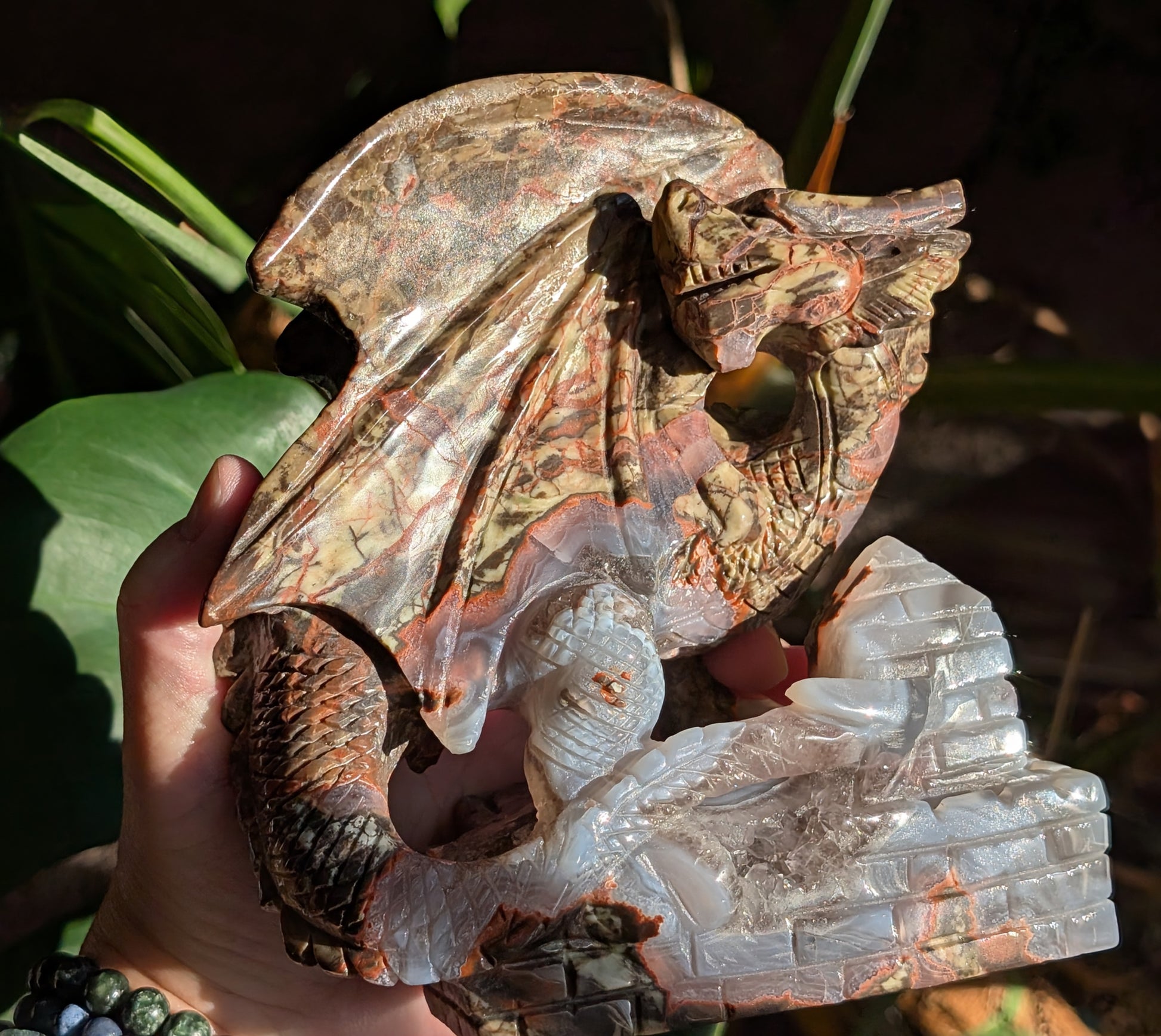 Money Agate Dragon Figurine