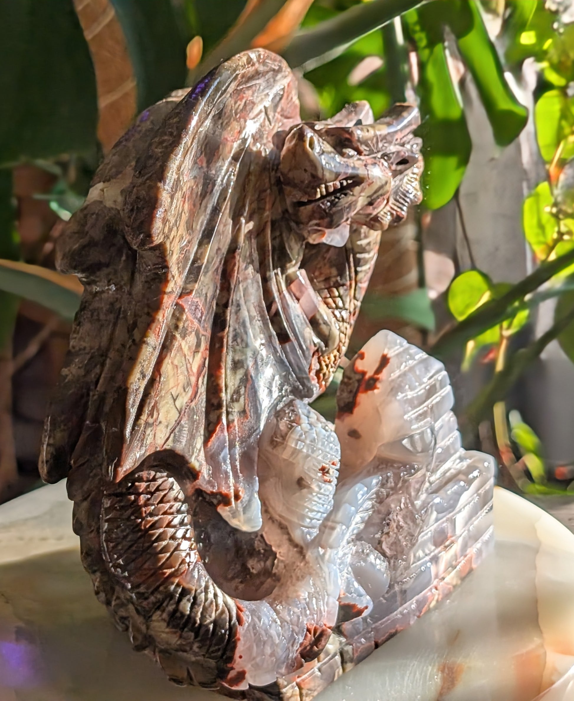 Money Agate Dragon Figurine