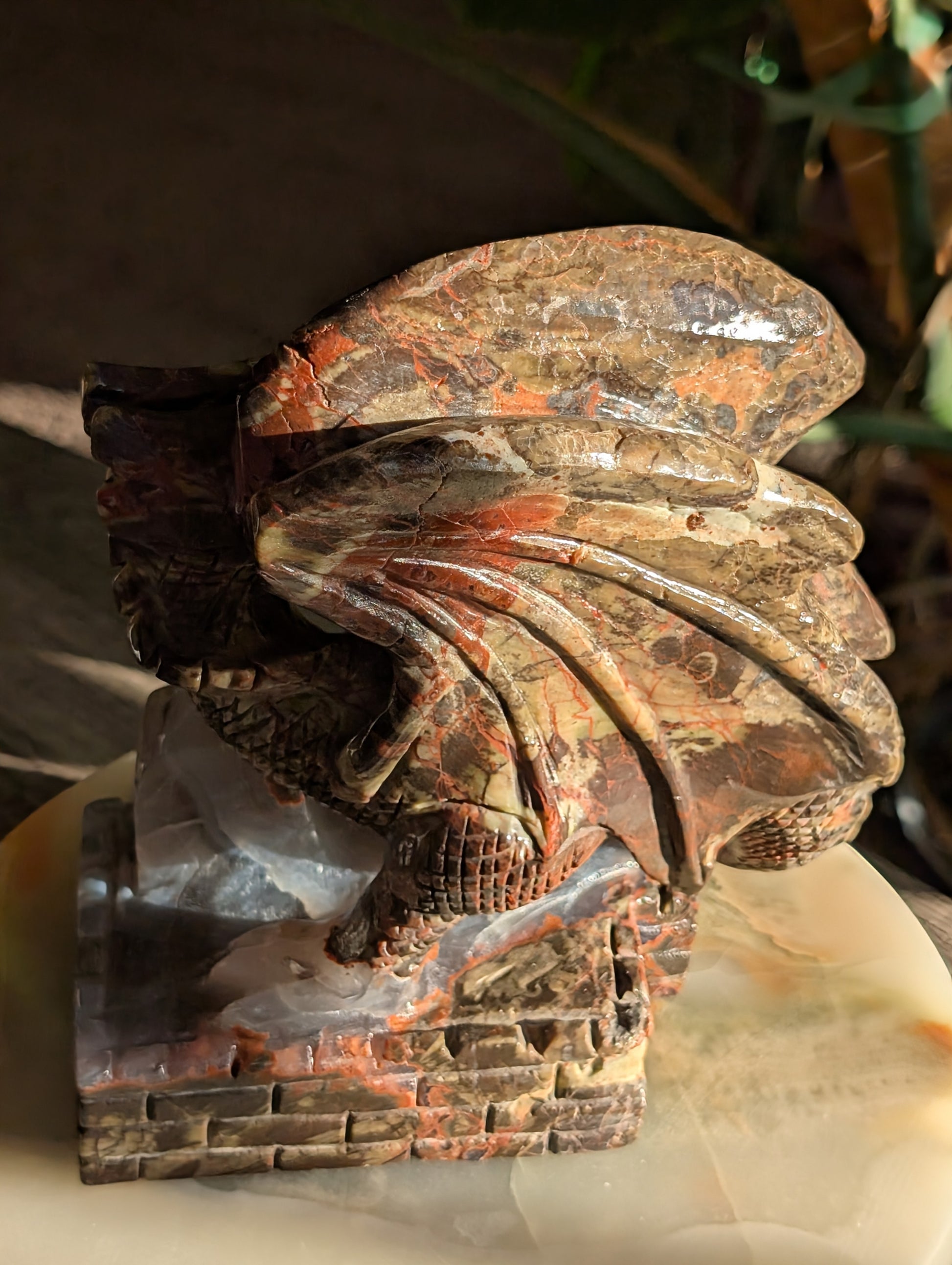 Money Agate Dragon Figurine