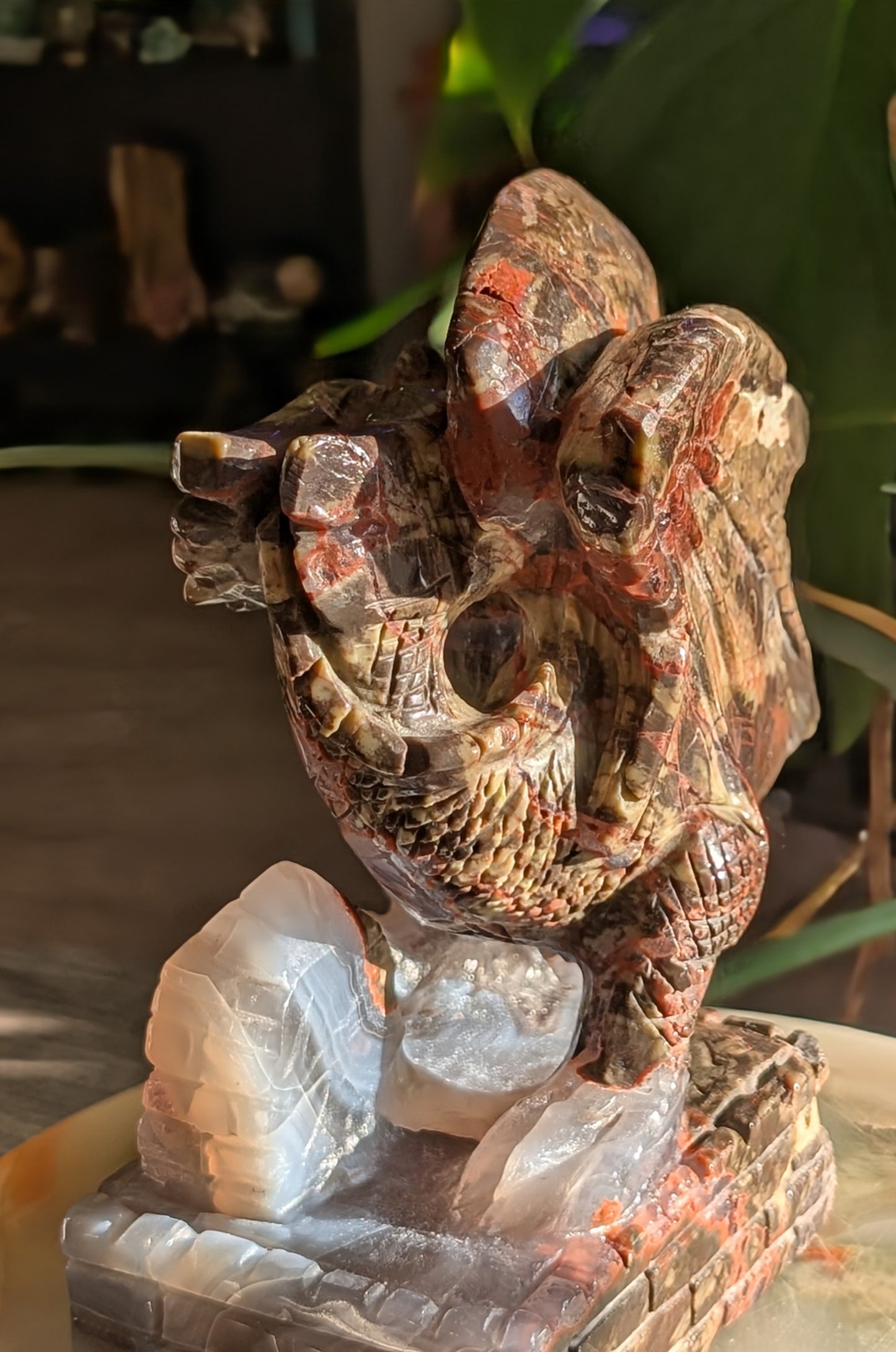 Money Agate Dragon Figurine