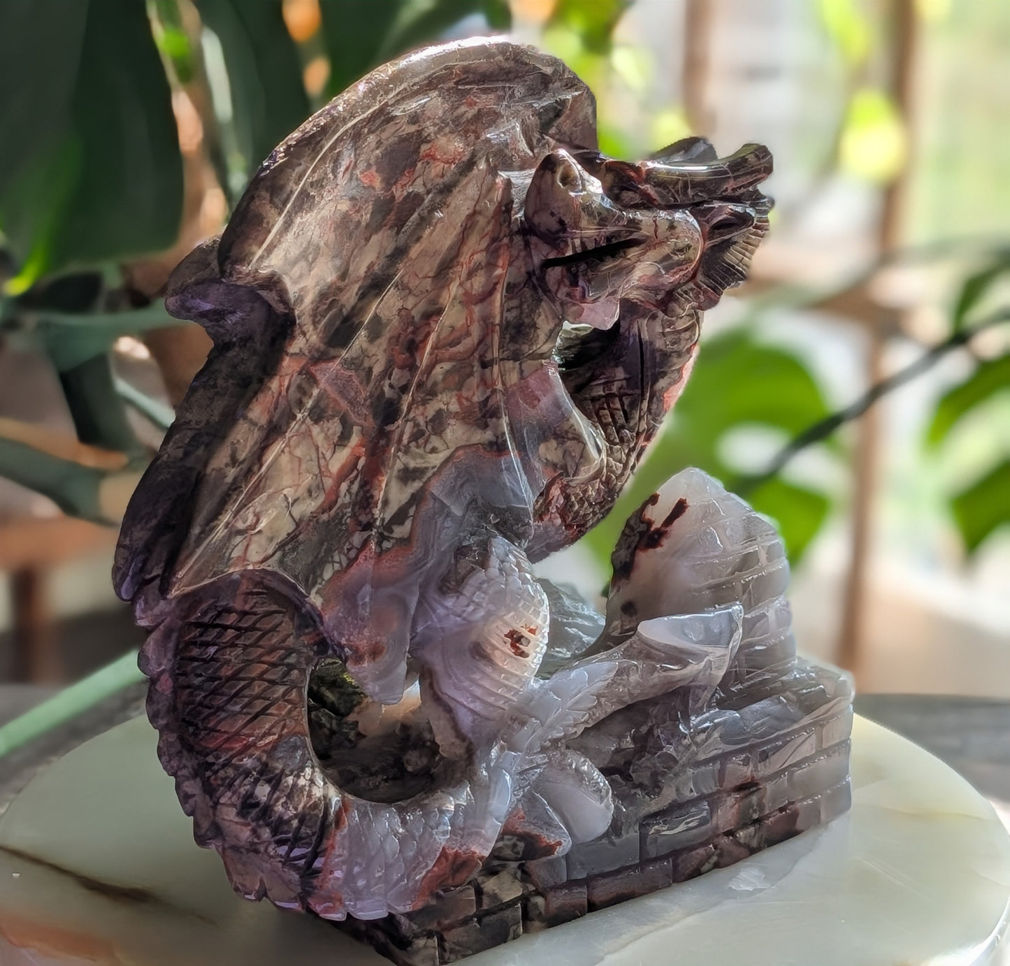 Money Agate Dragon Figurine