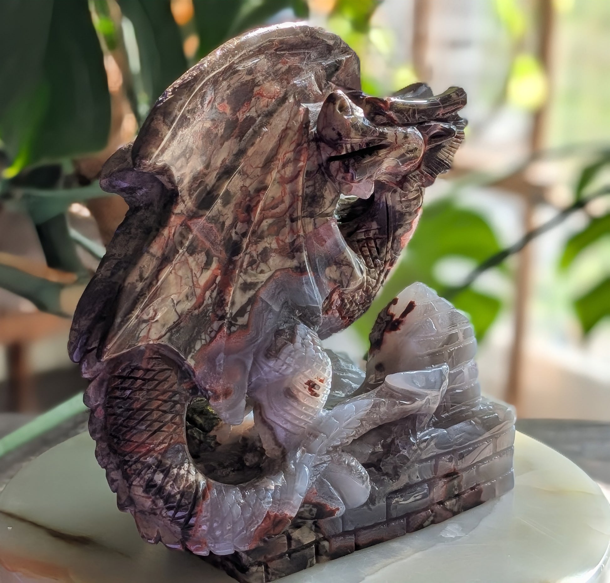 Money Agate Dragon Figurine