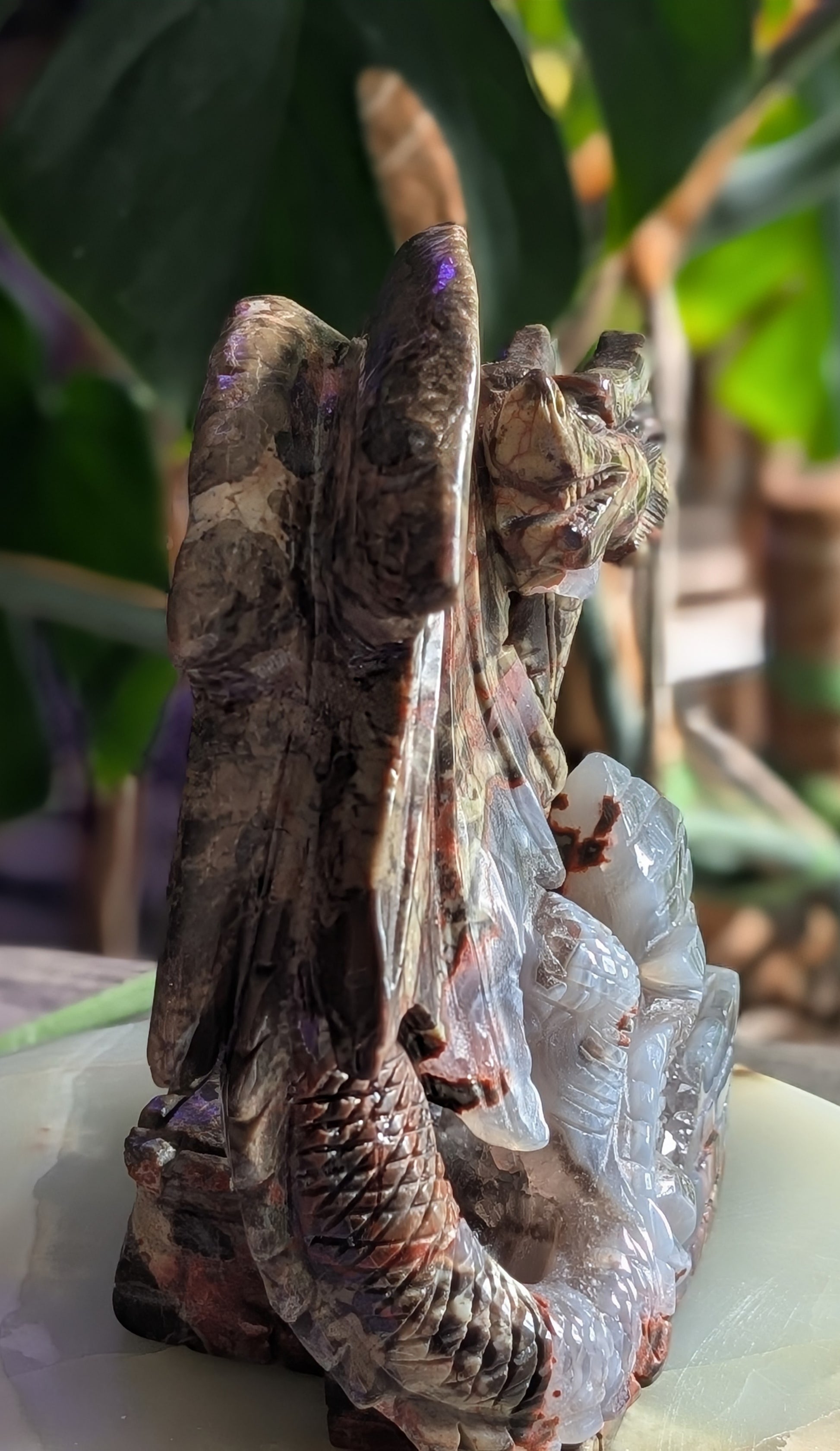Money Agate Dragon Figurine