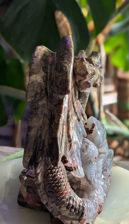 Money Agate Dragon Figurine