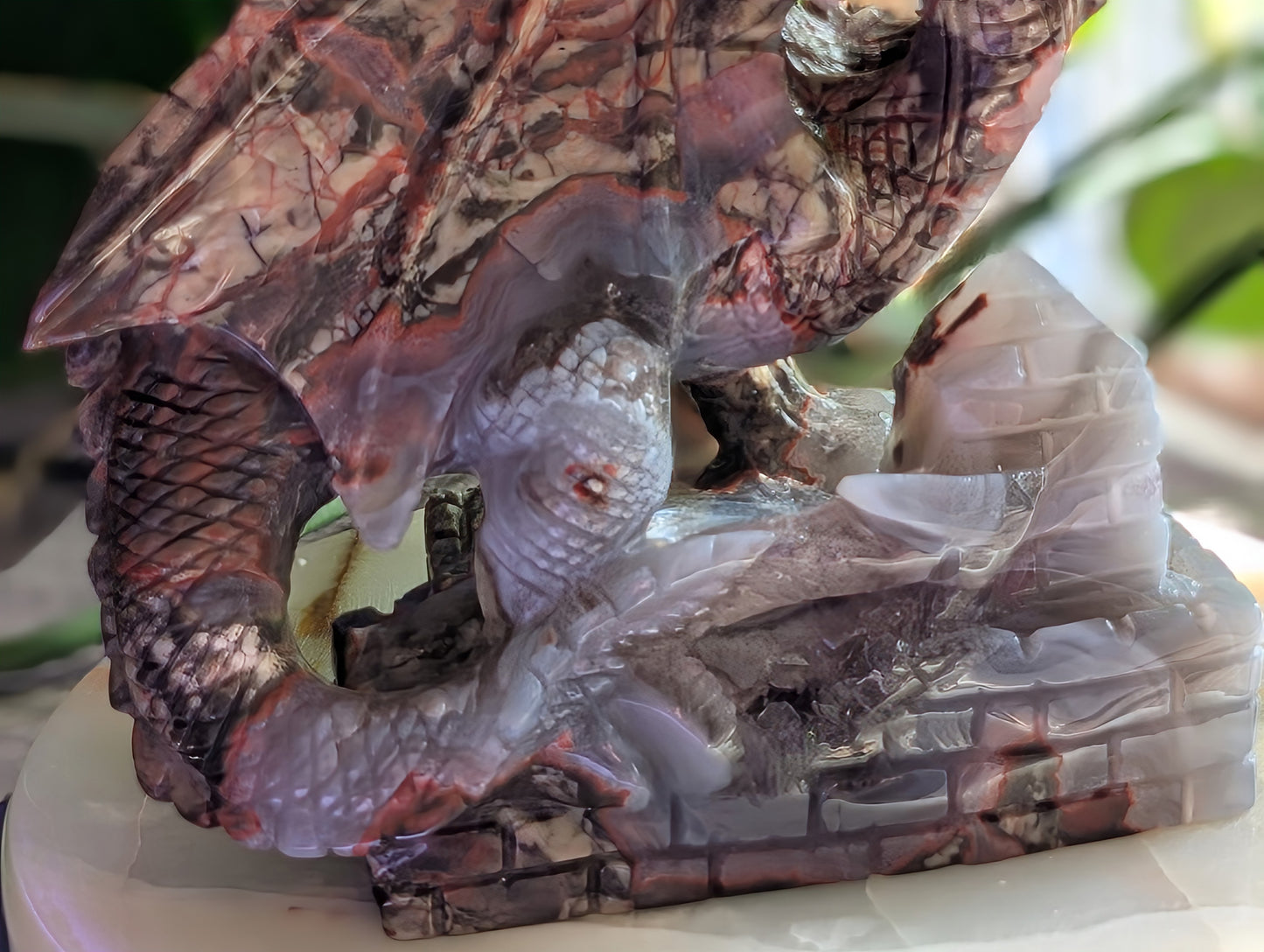 Money Agate Dragon Figurine