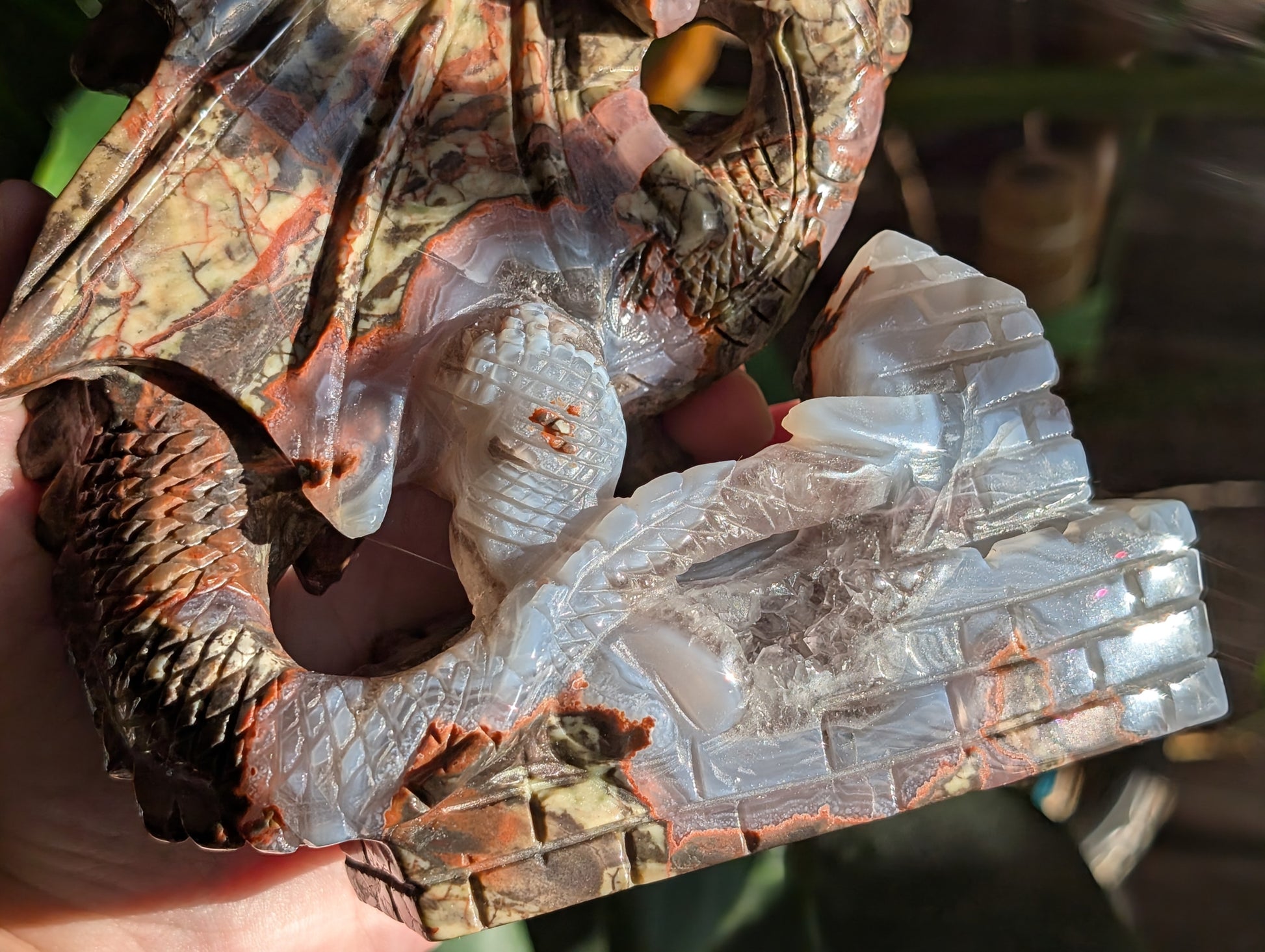 Money Agate Dragon Figurine