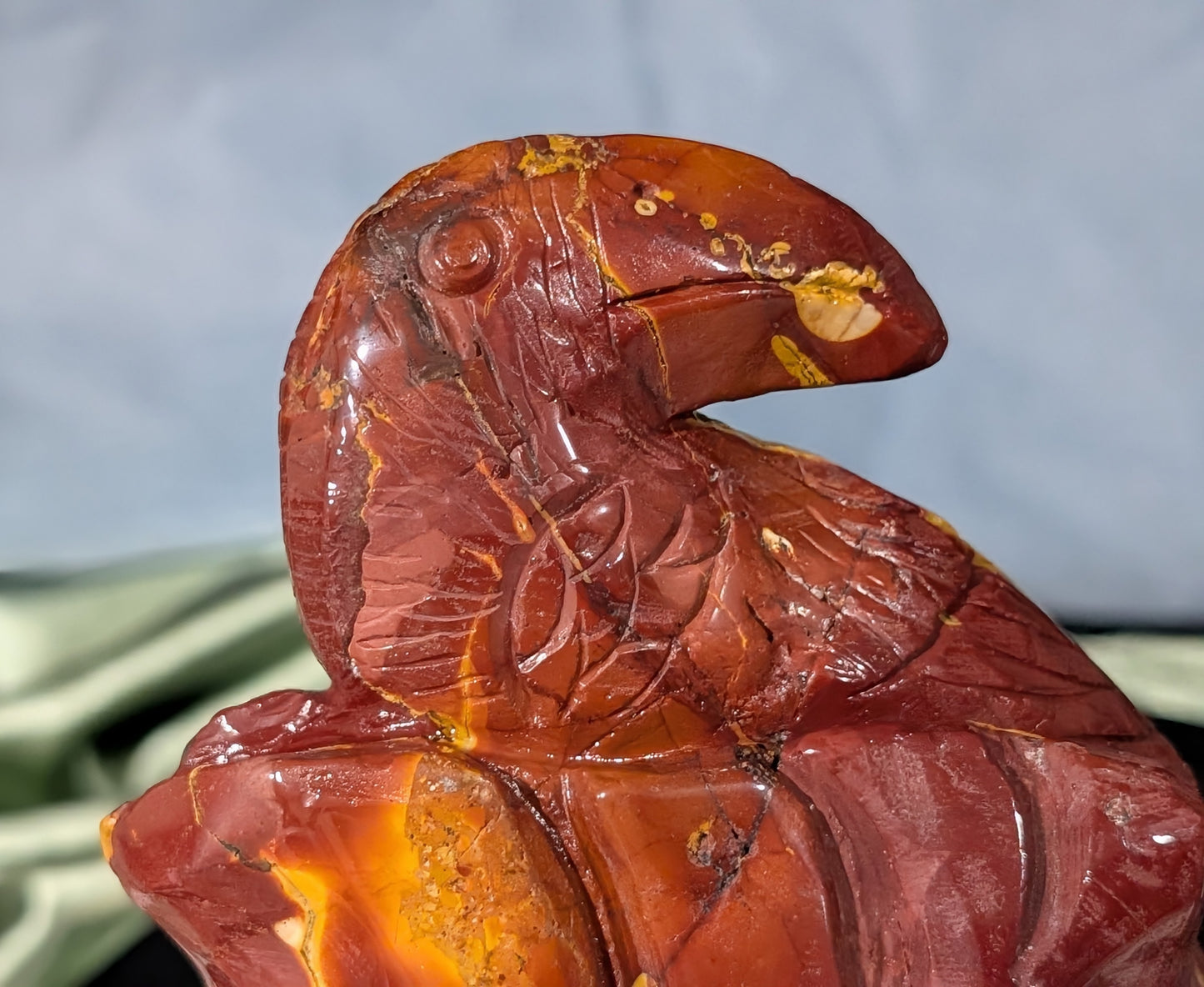 Hand Carved Mookaite Toucan Figurine