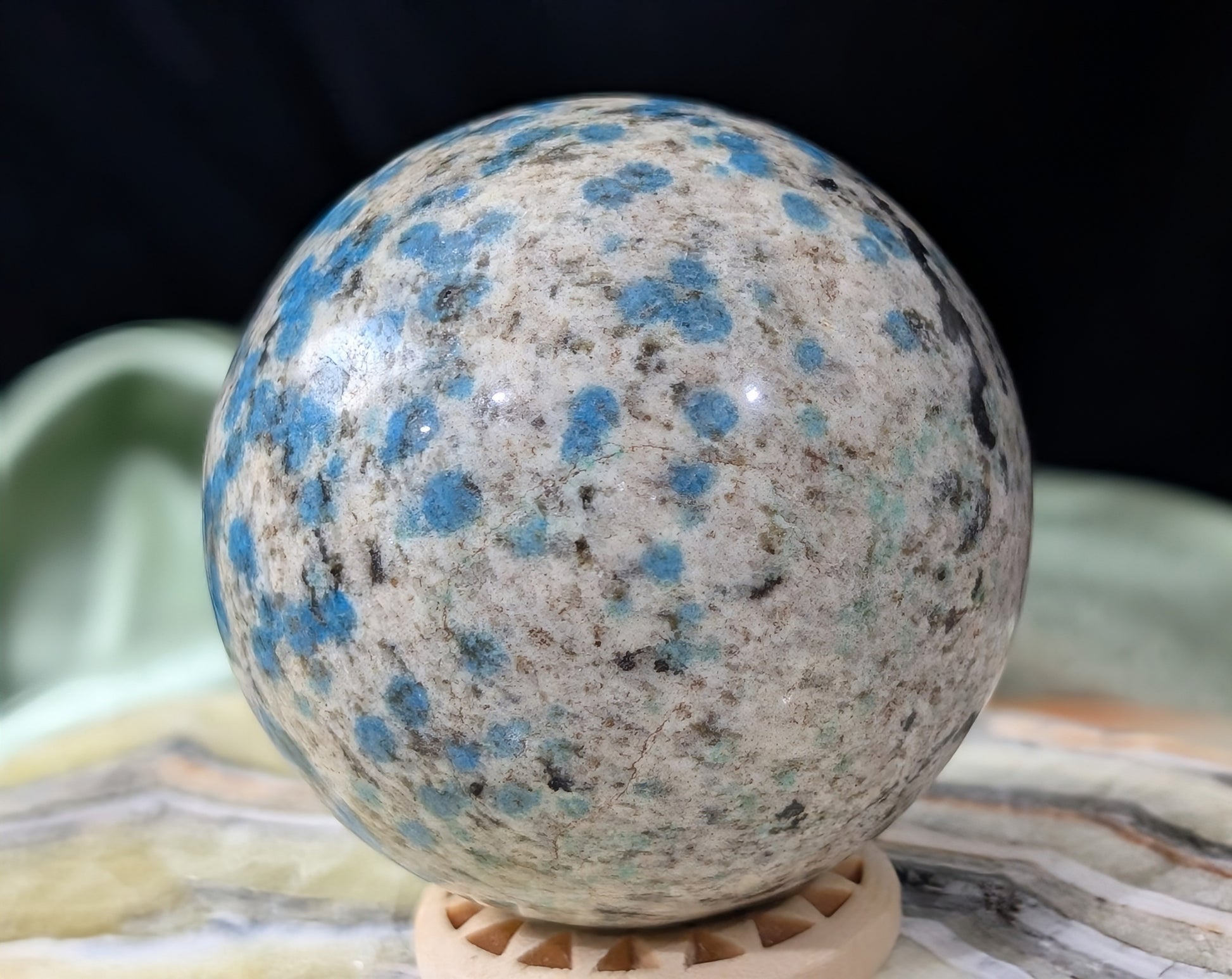 Natural Blue K2 Sphere