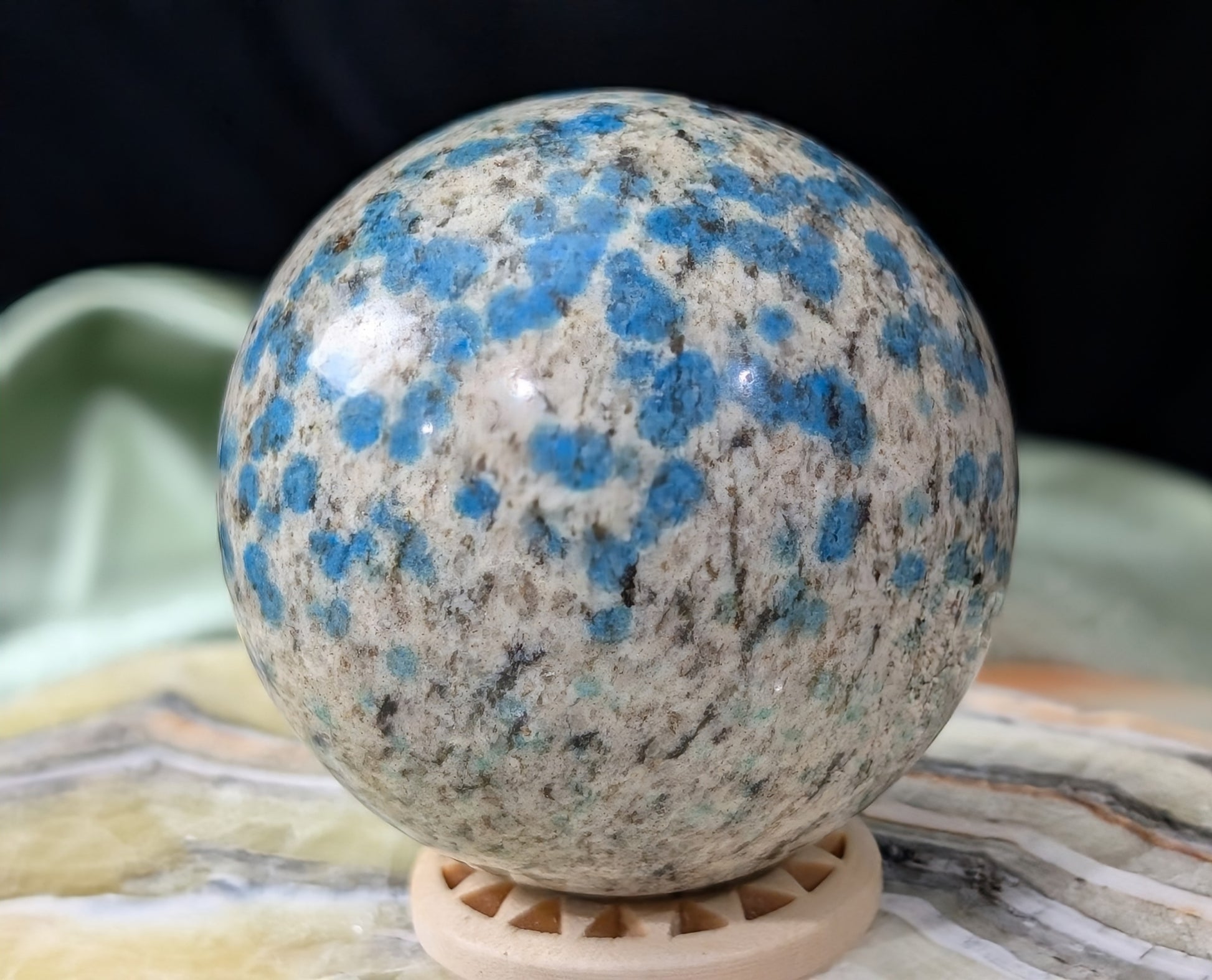 Natural Blue K2 Sphere