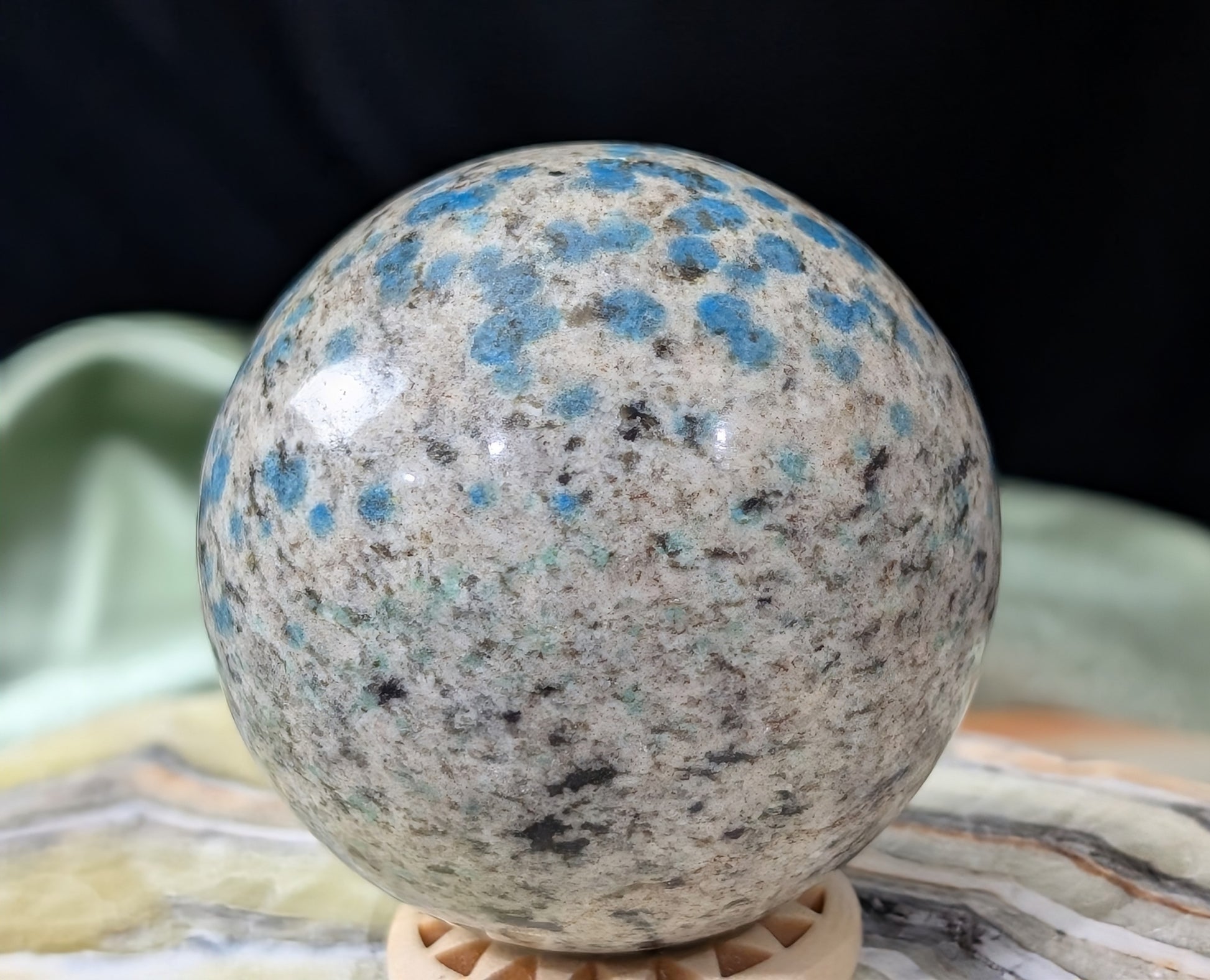 Natural Blue K2 Sphere