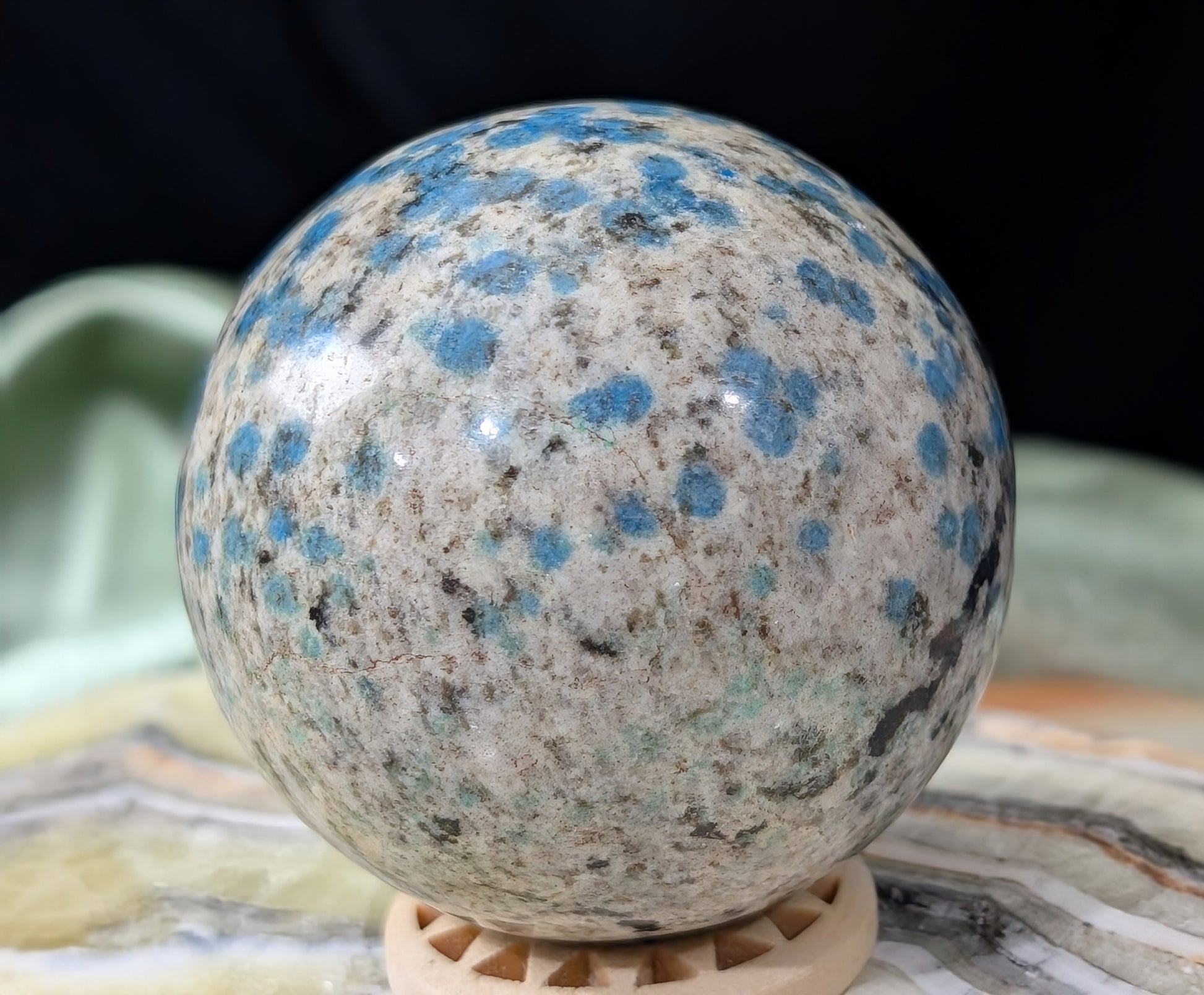 Natural Blue K2 Sphere