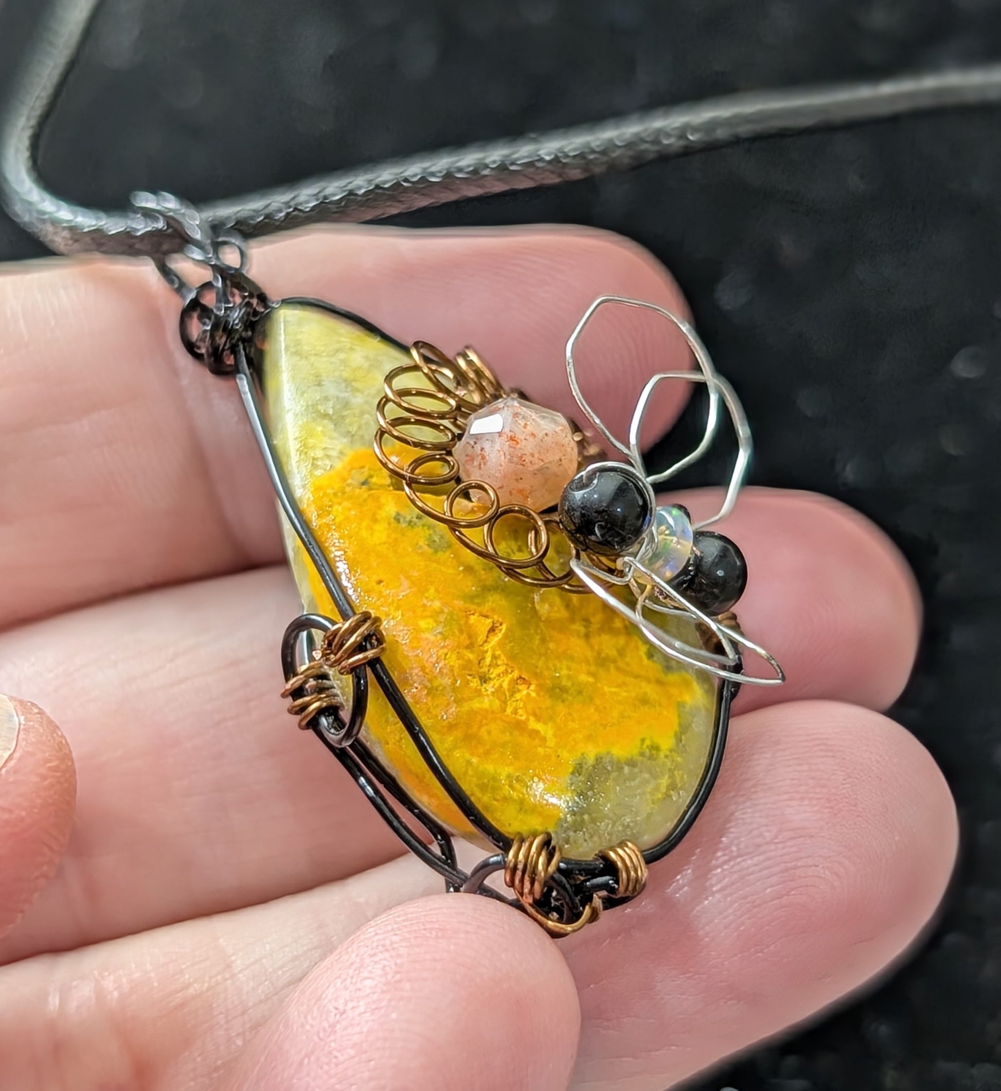 Natural Bumblebee Jasper Pendant