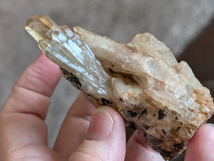 Natural Lwena Citrine Cluster Specimen