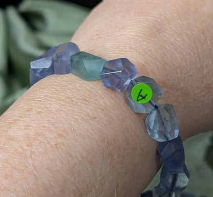 Natural Fluorite Bead Stretch Bracelet