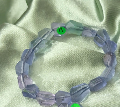 Natural Fluorite Bead Stretch Bracelet
