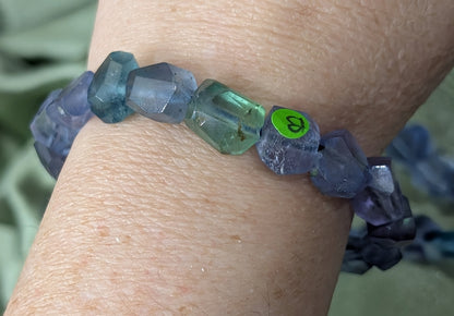 Natural Fluorite Bead Stretch Bracelet