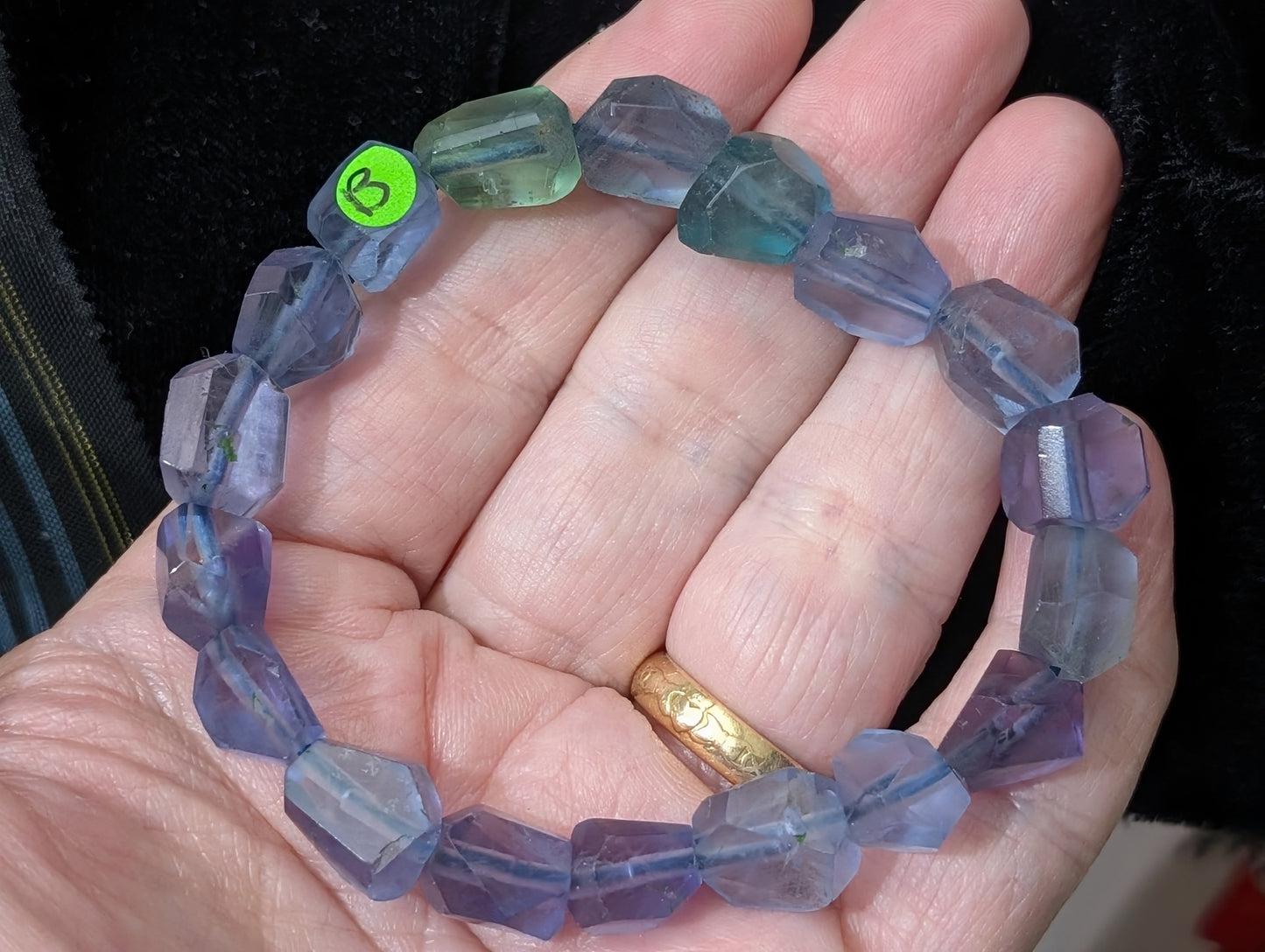 Natural Fluorite Bead Stretch Bracelet
