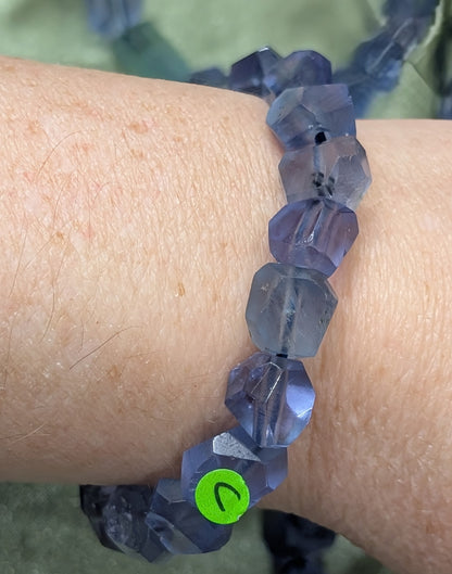 Natural Fluorite Bead Stretch Bracelet