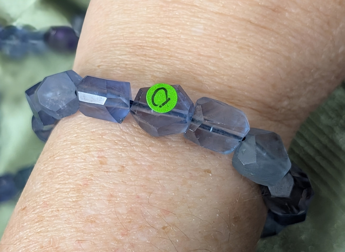 Natural Fluorite Bead Stretch Bracelet