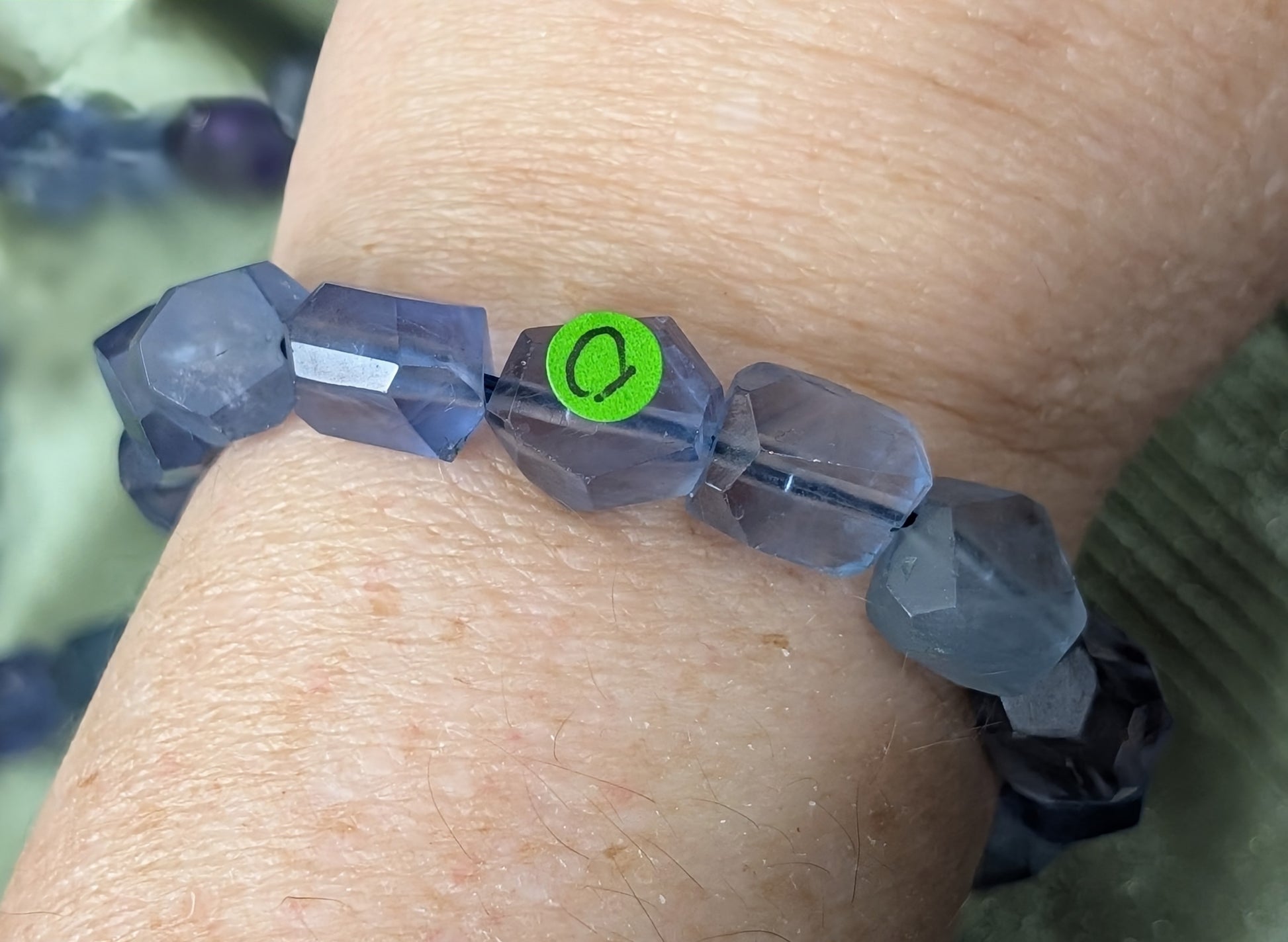 Natural Fluorite Bead Stretch Bracelet
