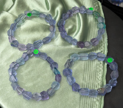 Natural Fluorite Bead Stretch Bracelets