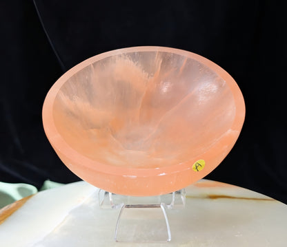 Natural Orange Selenite 4-inch Bowl