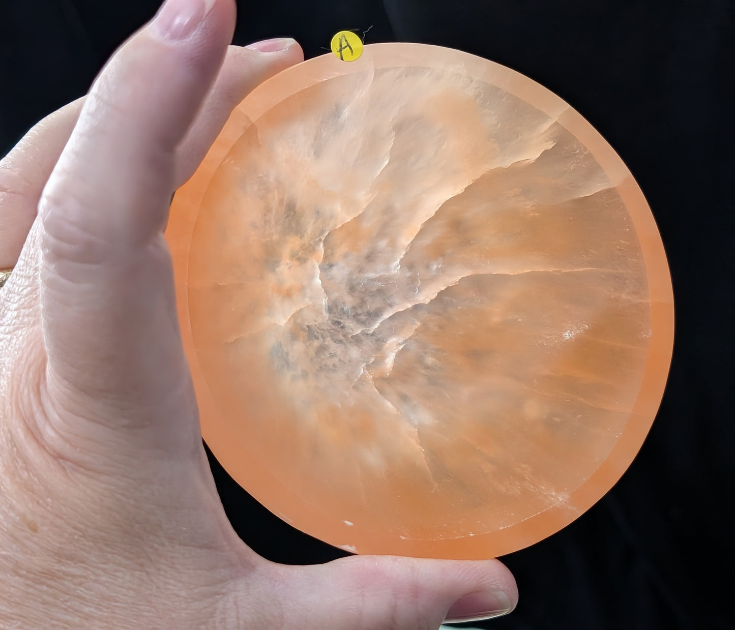 Natural Orange Selenite 4-inch Bowl