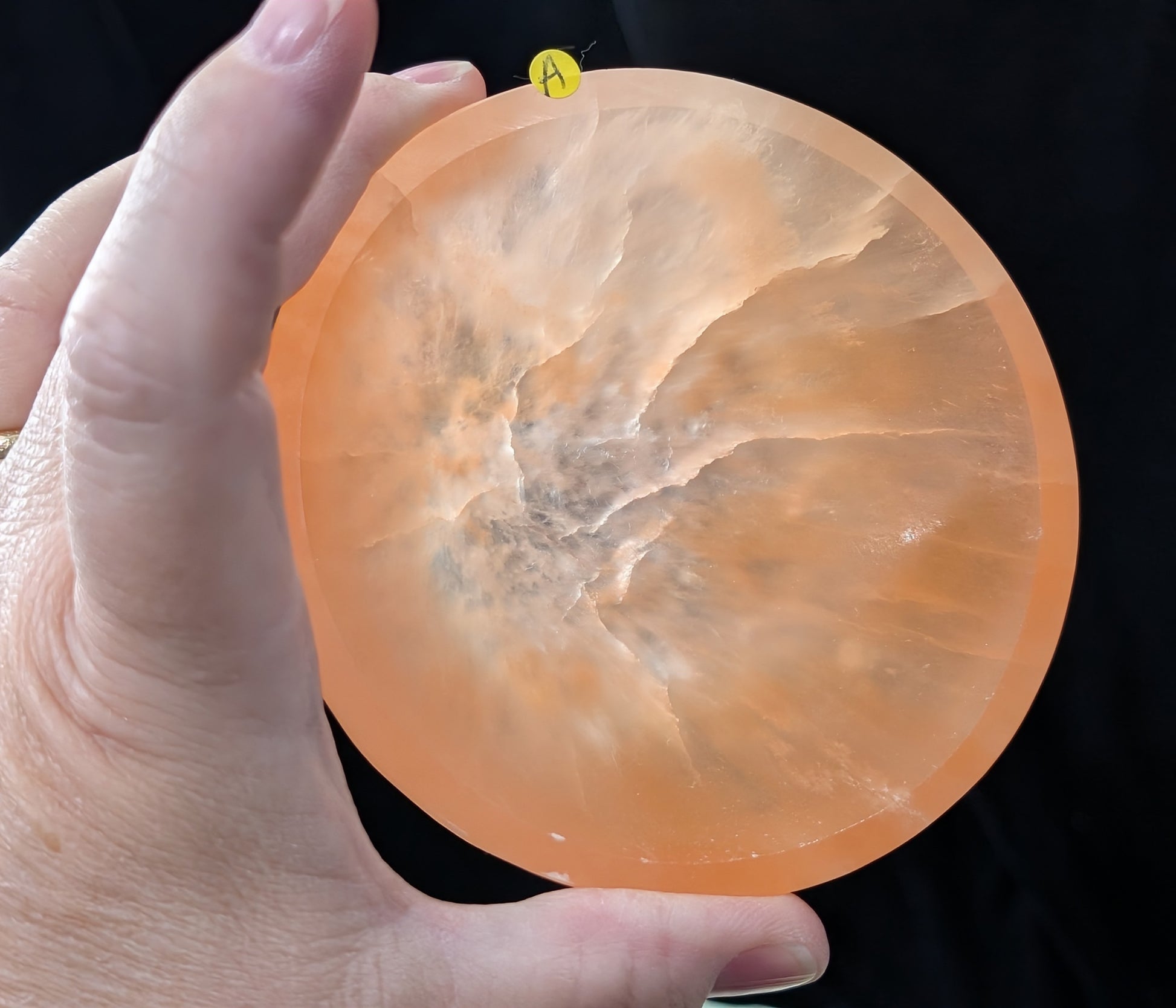 Natural Orange Selenite 4-inch Bowl