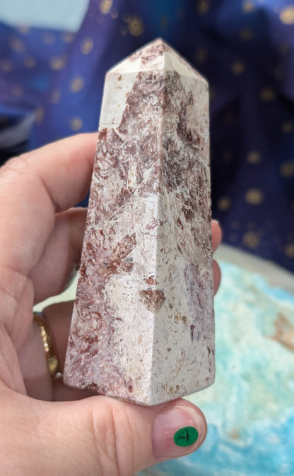 Natural Pink Chalcedony Tower
