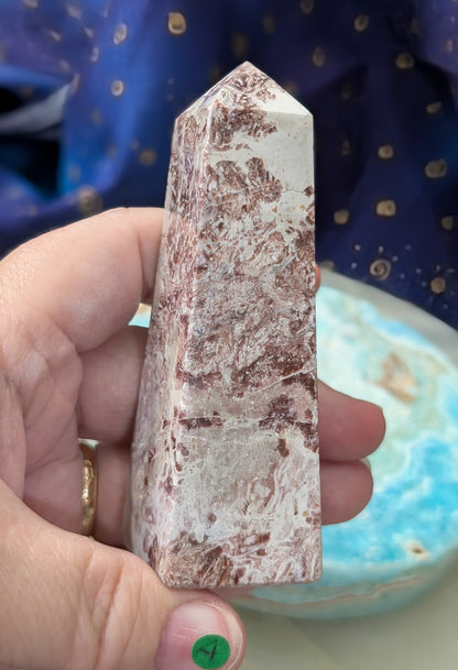 Natural Pink Chalcedony Tower