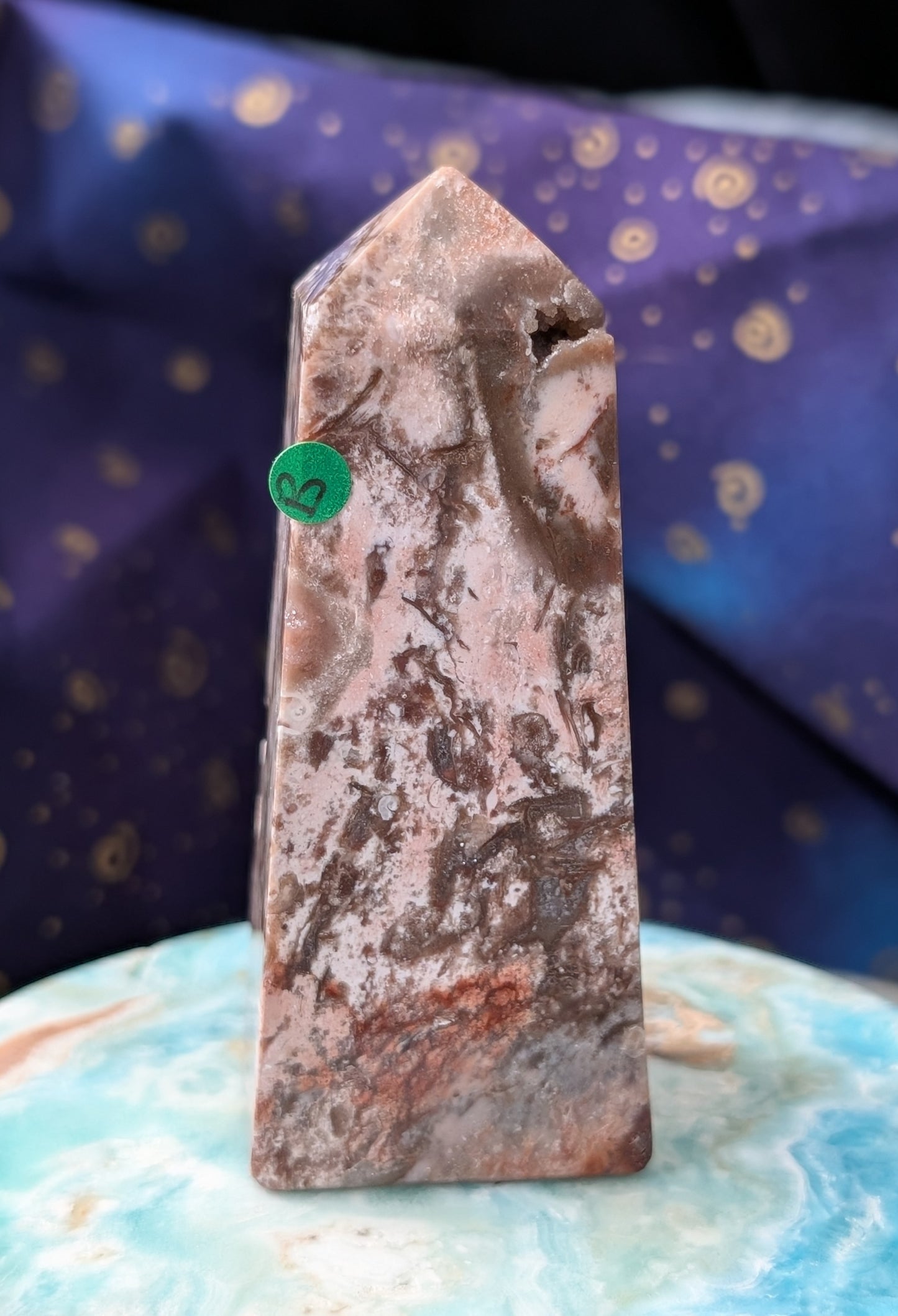 Natural Pink Chalcedony Tower