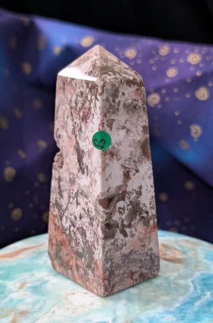 Natural Pink Chalcedony Tower